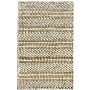 HAMID - Olivia Yute-tapijt, wol en jute, handgeweven voor woonkamer, slaapkamer, woonkamer, natuurlijk wit, 40 x 60 cm