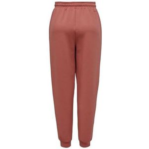 Only Play dames joggingbroek ONPLOUNGE hoge taille normale snit broek, Mineraalrood., S