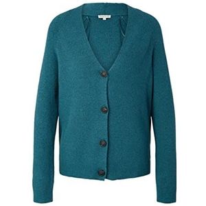 TOM TAILOR Dames Basic cardigan 1033279, 30669 - Pastel Teal Melange, M