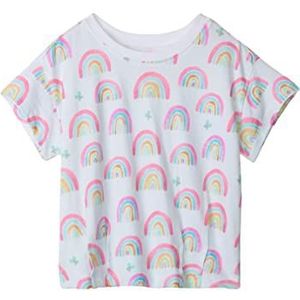 Hatley Geplooid Slouchy T-shirt voor meisjes, mooie regenbogen, 2 jaar