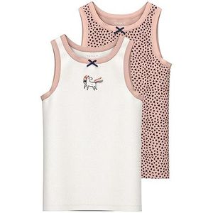 NAME IT Meisjes Nmftank Top Evening Sand Hearts Noos onderhemden, Evening zand, 104 cm