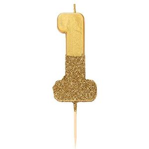 Gouden glitter nummer 1 verjaardagskaars Premium kwaliteit taarttopper decoratie Mooi, sprankelend voor kinderen, volwassenen, tieners, 1e verjaardagsfeestje, 18e, 21e, verjaardag mijlpaalleeftijd