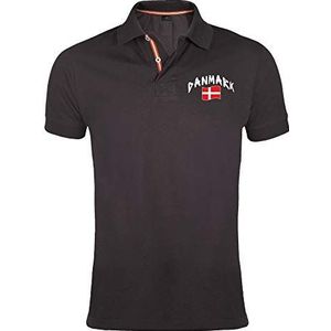 Supportershop poloshirt Denemarken, donkergrijs, unisex