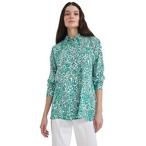 DeFacto Hemdblouse met lange mouwen voor dames, hemd met knopen voor vrijetijdskleding, groen, L
