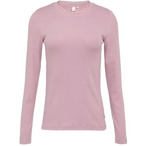 QS Geribbeld shirt met kanten detail, 4176, XS