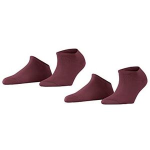 ESPRIT Dames Korte sokken Uni 2-Pack W SN Katoen Kort eenkleurig Multipack 2 Paar, Rood (Shadow Red 8138), 35-38