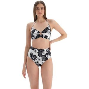 Dagi Driehoekige bikinitop voor dames, Zwart - wit, 38