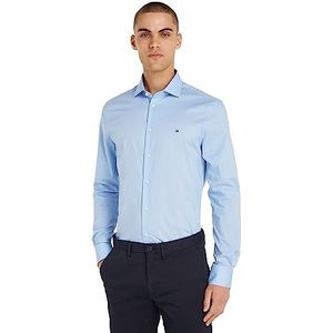 Tommy Hilfiger Heren Shirt lange mouw, blauw (aangepaste kleur lichtblauw), 37W, Blauw (aangepaste kleur lichtblauw), 36