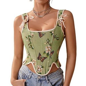 Alivila.Y Fashion Womens Sexy Vintage Renaissance Asymmetrical Hemline Corset Bustier 22045-Green-S