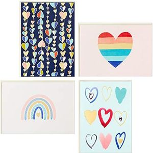 Hallmark Valentijnsdagkaarten voor kinderen, harten en regenbogen (24 blanco kaarten met enveloppen) voor verjaardagen, terug naar school, elke gelegenheid