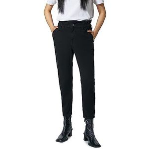 Koton Dames katoenen broek met elastische taille, 999 (zwart), 38