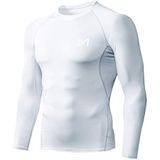 MEETYOO - Compressie Base Layer Top - Wit - Lange Mouw - Sport T-Shirt