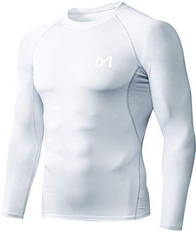 MEETYOO - Compressie Base Layer Top - Wit - Lange Mouw - Sport T-Shirt