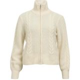 Object - Nete - Gebreid Vest - Zwart - Hoge Hals, Ritssluiting, Losse Pasvorm, 32% Wol, 32% Mohair