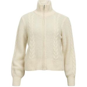 Object - Nete - Gebreid Vest - Zwart - Hoge Hals, Ritssluiting, Losse Pasvorm, 32% Wol, 32% Mohair