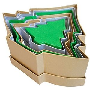 folia 3609 Cadeaudozen, kartonnen dozen van karton, in dennenvorm, 6 stuks in verschillende maten, op kleur gesorteerd, ideaal om te versieren en cadeau te geven