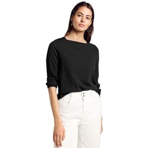 T-shirt met structuur, zwart, 36