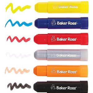 Baker Ross FX139 Zonnestelsel Multifunctioneel Verfstokjes - Pak van 6, Kunst en Knutselspullen voor Kinderen, Verven zonder Knoeien, Kinderverf