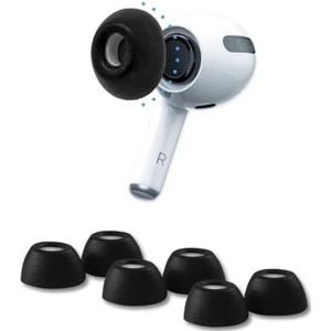 Comply 3.0 Premium schuimrubberen oordopjes, compatibel met Apple AirPods Pro Gen 1 & 2, gemengde maten (S/M/L), nieuwe Limited Edition, Phantom Black, 3 paar, superieure ruisisolatie, Made in the USA