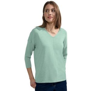 Cecil TOS_Oversized damestrui met V-hals, Salvia Green Melange, XS