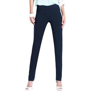 SLIM-SATION Women's Wide Band Regular Length Pull-on Straight Leg Pant with Tummy Control, Midnight, 16