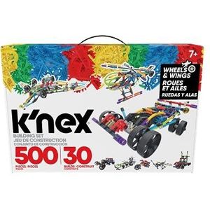 K'NEX 80208 Wings and Wheel Building Set, 3D Educational Toys for Kids, 500 Piece Stem Learning Kit, Engineering for Kids, Colourful 30 Model Building Construction Toy for Children Aged 7 +