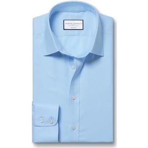 Charles Tyrwhitt Overhemden voor Heren - Sky Blue strijkvrij met 100% Katoen Twill
