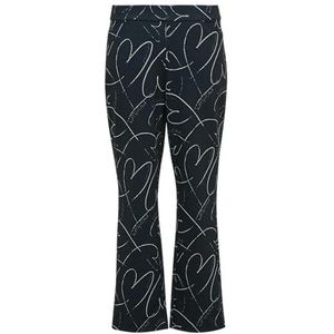 s.Oliver BLACK LABEL Uitlopende culotte met hart-print, Donkerblauw, 36