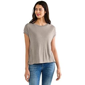 Street One Damesshirt met korte mouwen, Light Smooth Sand Melange, 38
