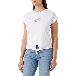 FILA Dames Shantou Knotted Graphic Logo T-Shirt, helder wit, L, wit (bright white), L