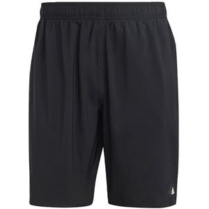 adidas Heren Solid CLX Classic-Length Swim Shorts, Black/Lucid Lemon, S