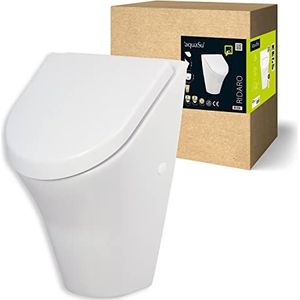 aquaSu® Urinoir set ridaRo in wit | urinoir inclusief urinoir deksel | afvoer en toevoer achter | deksel met softclosemechanisme | van sanitair keramiek | 55659 0