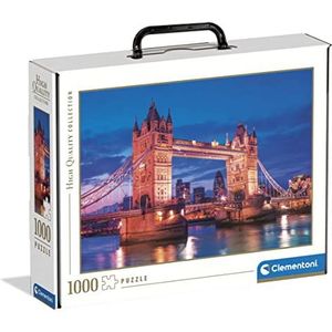 Clementoni 39679 Collection Suitcase-Tower Bridge-puzzel, 1000 stukjes voor volwassenen en kinderen vanaf 10 jaar, behendigheidsspel voor het hele gezin, meerkleurig, medium