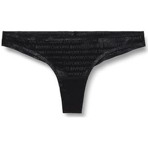 Emporio Armani Dames Dames Brazilian All Over Logo Mesh Shorts, zwart, XL