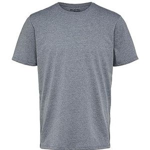 Selected Homme T-shirt voor heren, casual, Medium grijs (grey melange), M