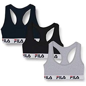 Fila FI/2/BRAX3 Sportbeha voor dames, 3 stuks, meerkleurig (Fu6042a), XS