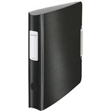 Leitz Lever Arch File, Satijn zwart, A4, Gebogen rug 6,5 cm breedte, Elastische sluiting, Licht polyfoam, Style Range, 11090094