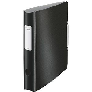 Leitz Lever Arch File, Satijn zwart, A4, Gebogen rug 6,5 cm breedte, Elastische sluiting, Licht polyfoam, Style Range, 11090094