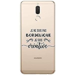 Zokko Beschermhoes voor Huawei Mate 10 Lite (Je Ne Suis pas bordeliqu) – zacht, transparant, zwarte inkt