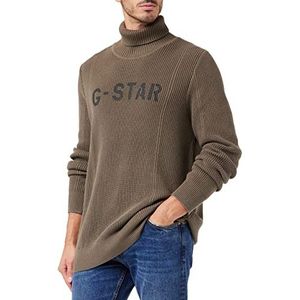 G-STAR RAW Heren Stencil Graphic Turtle Gebreide trui Knits, Bruin (Turf D21949-4426-273), XXL