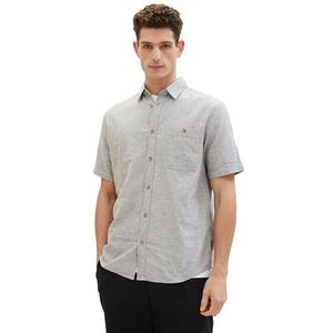 TOM TAILOR Herenhemd, 34607 - Smokey Olive Green Chambray, S