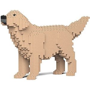 JEKCA Golden Retriever 02S-M03 bouwstenenset, sculpturen van blokken, verzamelstenen, perfect cadeau