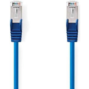 NEDIS Cat 5e-kabel, SF/UTP, RJ45-stekker, RJ45-stekker, 5,00 m, rond, pvc, blauw, label