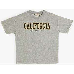 Koton Boys's T-shirt met korte mouwen en ronde hals, grijs (031), 11-12 Jaar