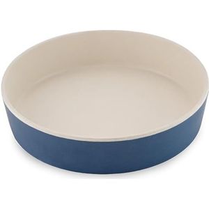 Beco Voederbak voor katten - voederbak van robuust bamboe - donkerblauw - diameter 13,5 cm