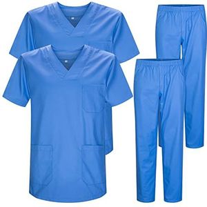 Set van 2 stuks - Uniform unisex scrubset - medisch uniform met scrubtop en broek - Ref.2-8178
