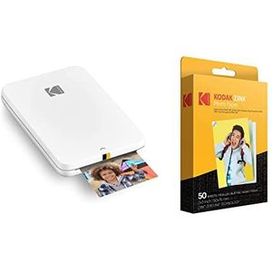 Kodak Step Slim Instant mobiele fotoprinter – Draadloos 5,1 x 7,6 cm foto's printen op Zink Paper met iOS- en Android-apparaten & Kodak Zink-fotopapier, 50 x 76 mm, instantfolie, 50 stuks