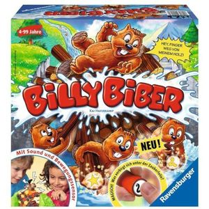 Ravensburger 22246 - Billy Biber - Geschicklichkeitsspiel für ruhige Hände - Spiel für Kinder ab 4 Jahren, Familienspiel für 1-4 Spieler - magische Zauberfolie: Hey, Finger weg von meinem Holz!