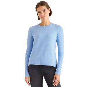 CECIL Trui met gebreid detail Sportief Light Blue Melange XL