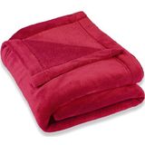 CelinaTex Wollige Deken XX - 220 X 240 C - Roo - Warme Woondeke - Zachte Microveze - Fleec